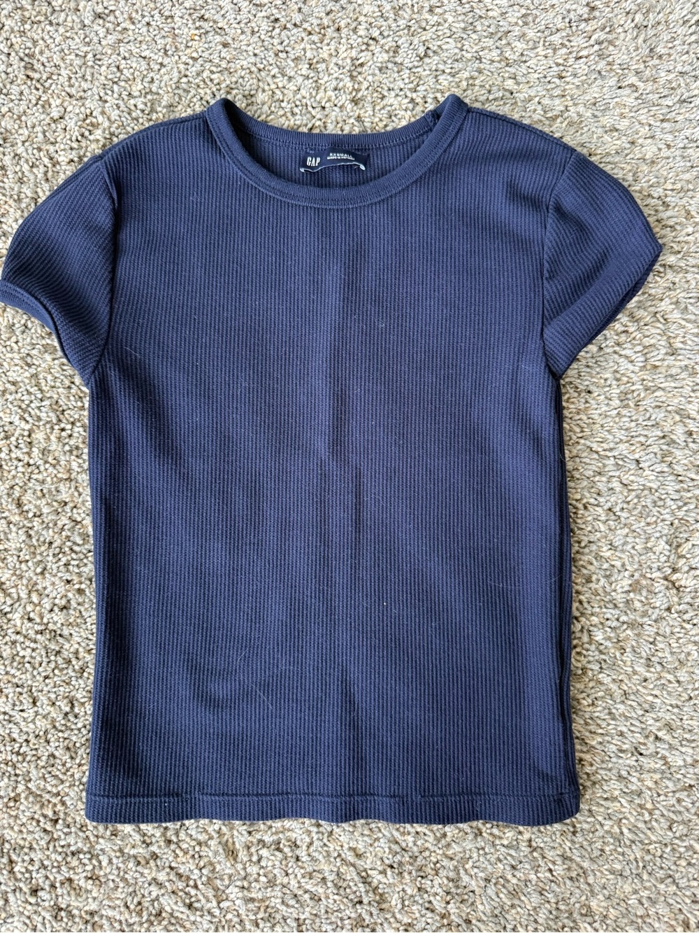 GAP women’s Navy Ribbed Short Sleeve Tee
